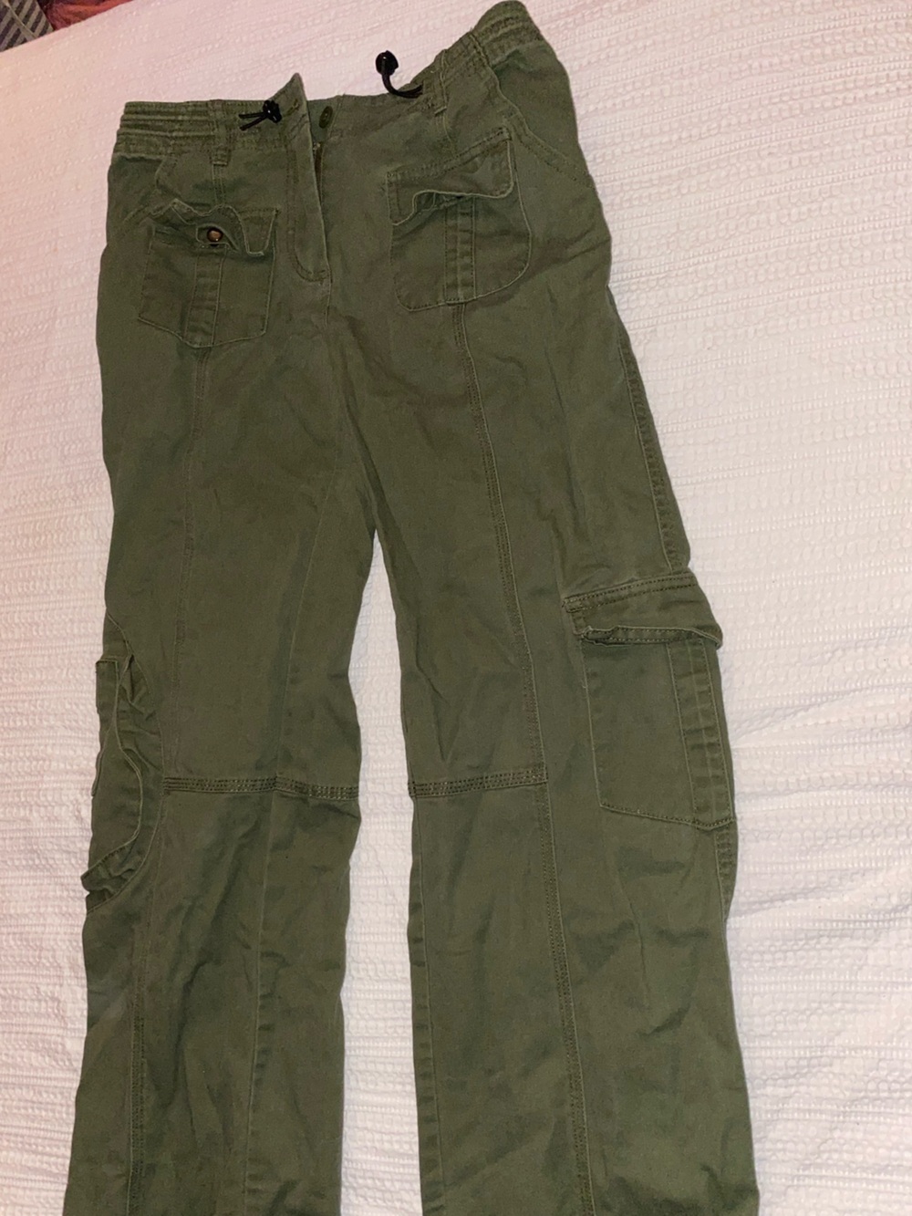 Brandy Melville Olive Green Boot Flare Cargo Pants